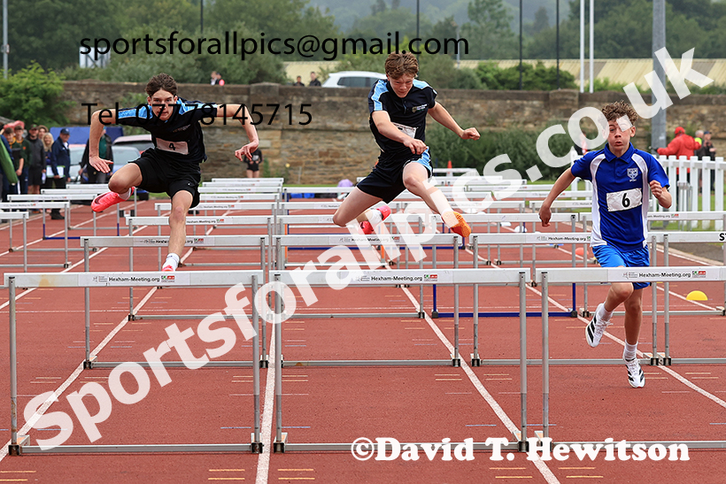 Boys hurdles, 2025 Northumberland Schools Track and Fields, Wentworth, Hexham. Photo: David T. Hewitson/Sports for All Pics